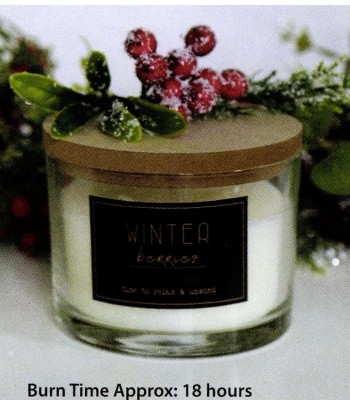 Berry Deco Candle 11x8cm
