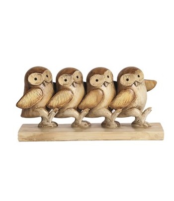 Wood Effect Dancing Owls...