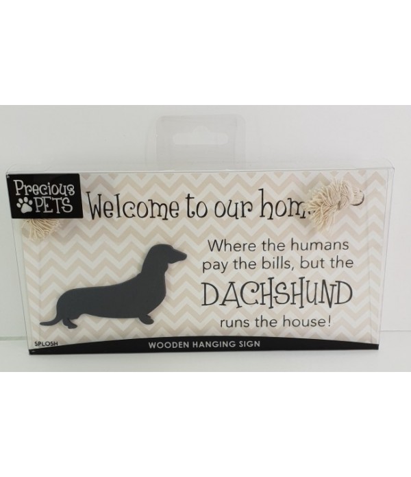 Precious pets wooden hanging sign dachshund 