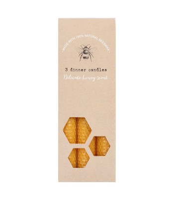 Set Of 3 Beeswax Candles