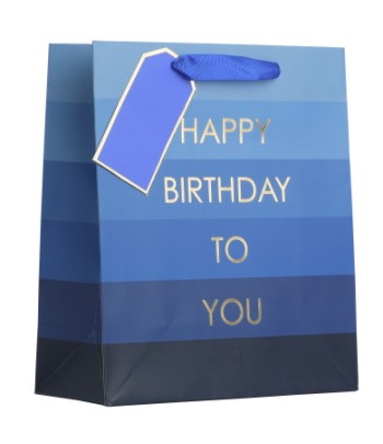 Gift Bag Birthday Blue Medium