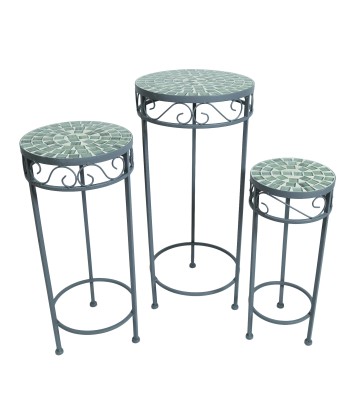 Set of 3 Grey Plant Stands