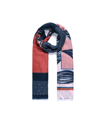 Scarf - Navy Double Pattern...