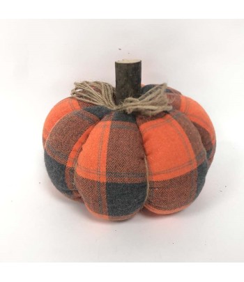 Tartan Fabric Pumpkin 15cm