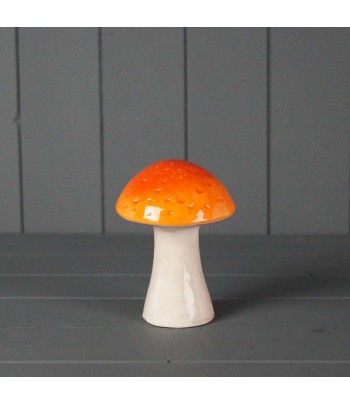 Orange Ceramic Mushroom, 13cm