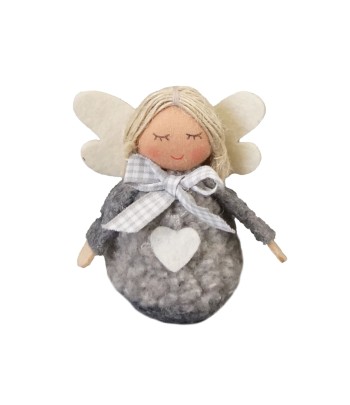 Angel with Heart Grey 8cm -...