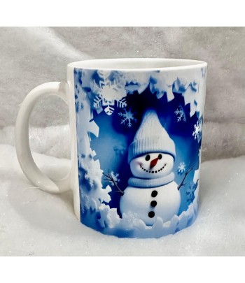 Blue Snowman Ceramic Mug