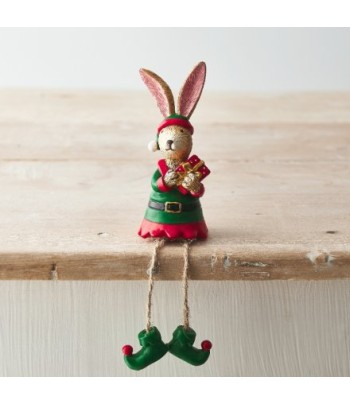 Elf Bunny Sitting Figure, 11cm
