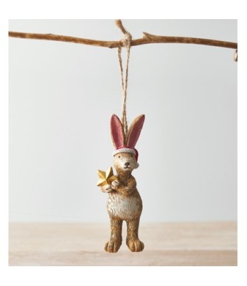 Hanging Bunny With Star, 11cm