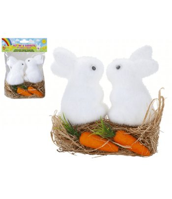 Rabbits With Carrots & Grass