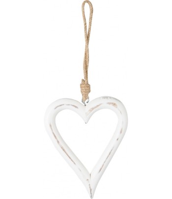 White Hanging Wooden Heart,...