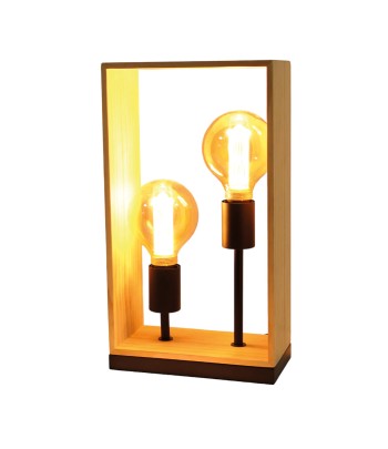 Wood Table Lamp Double