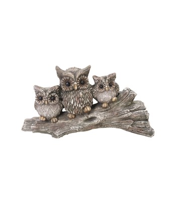 Owl Family on a Log 56x29cm
