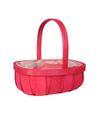 Red Softwood Trug with Handle