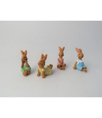 Set of 4 Mini Rabbit Figures