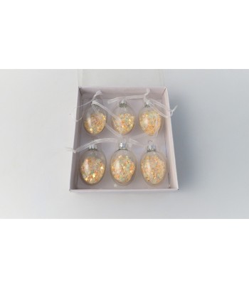 Set Of 6 Glass Eggs With...