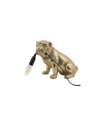Gold Bull Dog Lamp 29cm