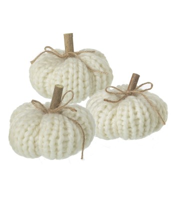 Wool Knitted White Pumpkins...