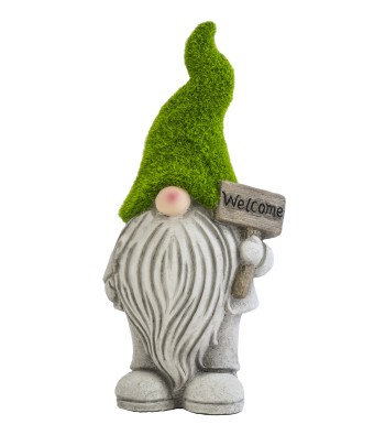 Gnome Holding Welcome Sign...