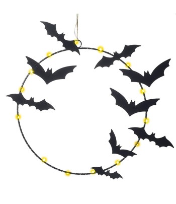 Black Bat Light Up Metal Hoop