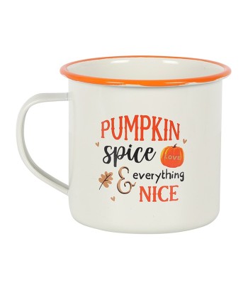 Pumpkin Spice Enamel Mug Hello