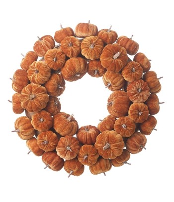 Velvet Orange Pumpkin Wreath