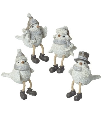 Grey & White Birds In Hats...