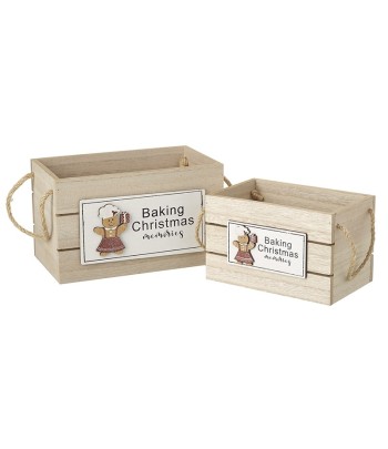 Gingerbread Wooden Crate Set