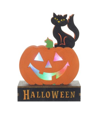 Light Up Pumpkin & Cat Sign