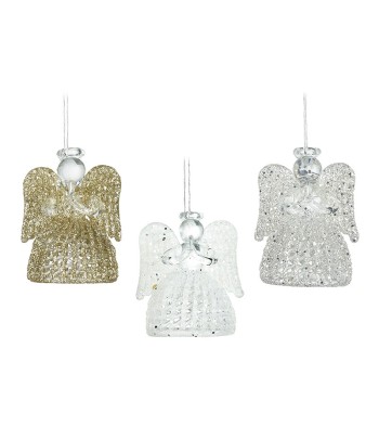 Set Of 3 Hanging Glass Angels