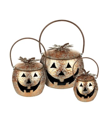 Set Of 3 Metal Pumpkins