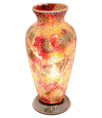 Mosaic Glass Vase Lamp – Red