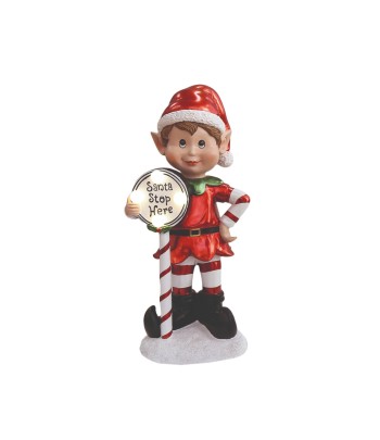 LED Elf Santa Stop Here 41cm