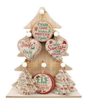 9cm Wooden Xmas Hanging...