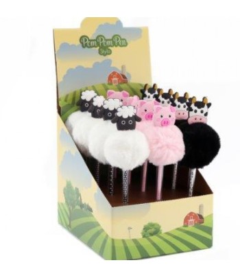 Farm Animal Pompom Pen (3...