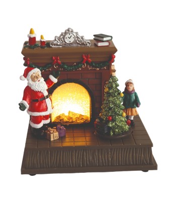 LED Santa Fireplace Scene 16cm