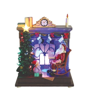 LED Santa By Fireplace 20cm