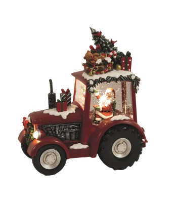 LED Santa Spinner Tractor 25cm