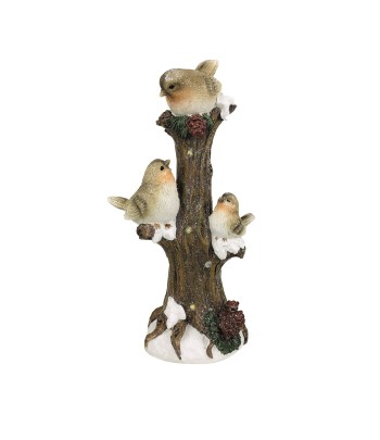 LED Tree With Robins 33cm