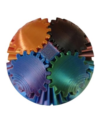 Rainbow 3D Printed Gear Ball