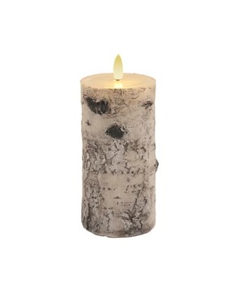 LED Birch Candle 7.6x15cm