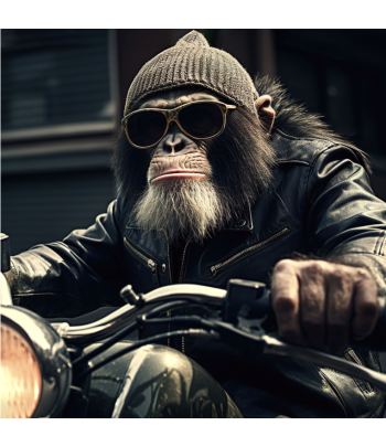 Monkey On Motorbike Wall...