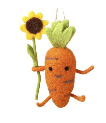 Felt Carrot Holding Flower