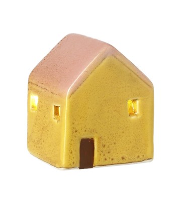 Yellow Light Up Ceramic House