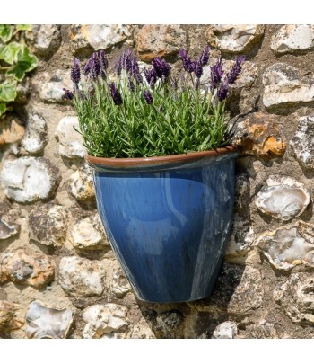 Running Glaze Wall Pot - Blue