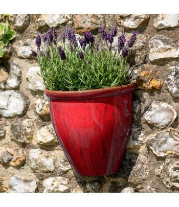 Running Glaze Wall Pot - Red