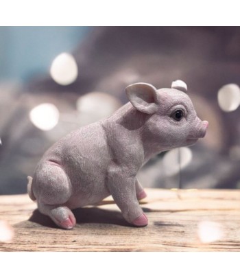 Cute Pink Piglet Sitting