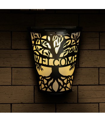 Solar Wall Pot - Welcome