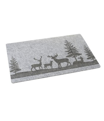 Felt Grey Place Mat With Deers