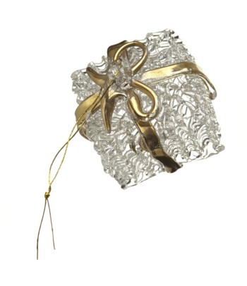 Glass Present Gold Ribbon